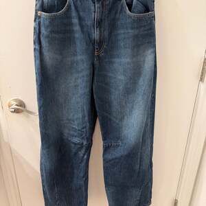 ZARA BARREL FIT JEANS - Mid-blue